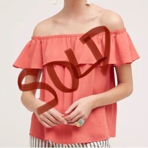 ANTHROPOLOGIE MAEVE Islander Off Shoulder Top XL